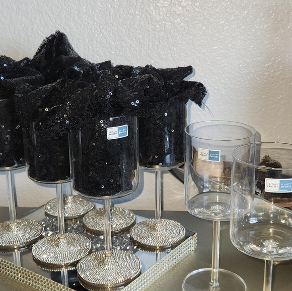 Hand Bedazzled German Schott Zwiesel White Wine Glass Modo Set -8 - Picture 2 of 10